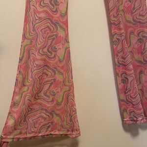 PrettyLittleThing Mesh Flare Bottoms Perfect For EDM Festivals or Shows.